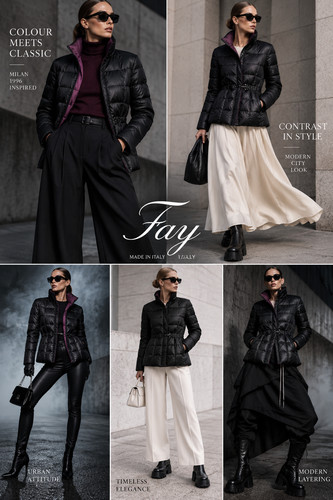 Fay puffer giacca nero - puffer, xs